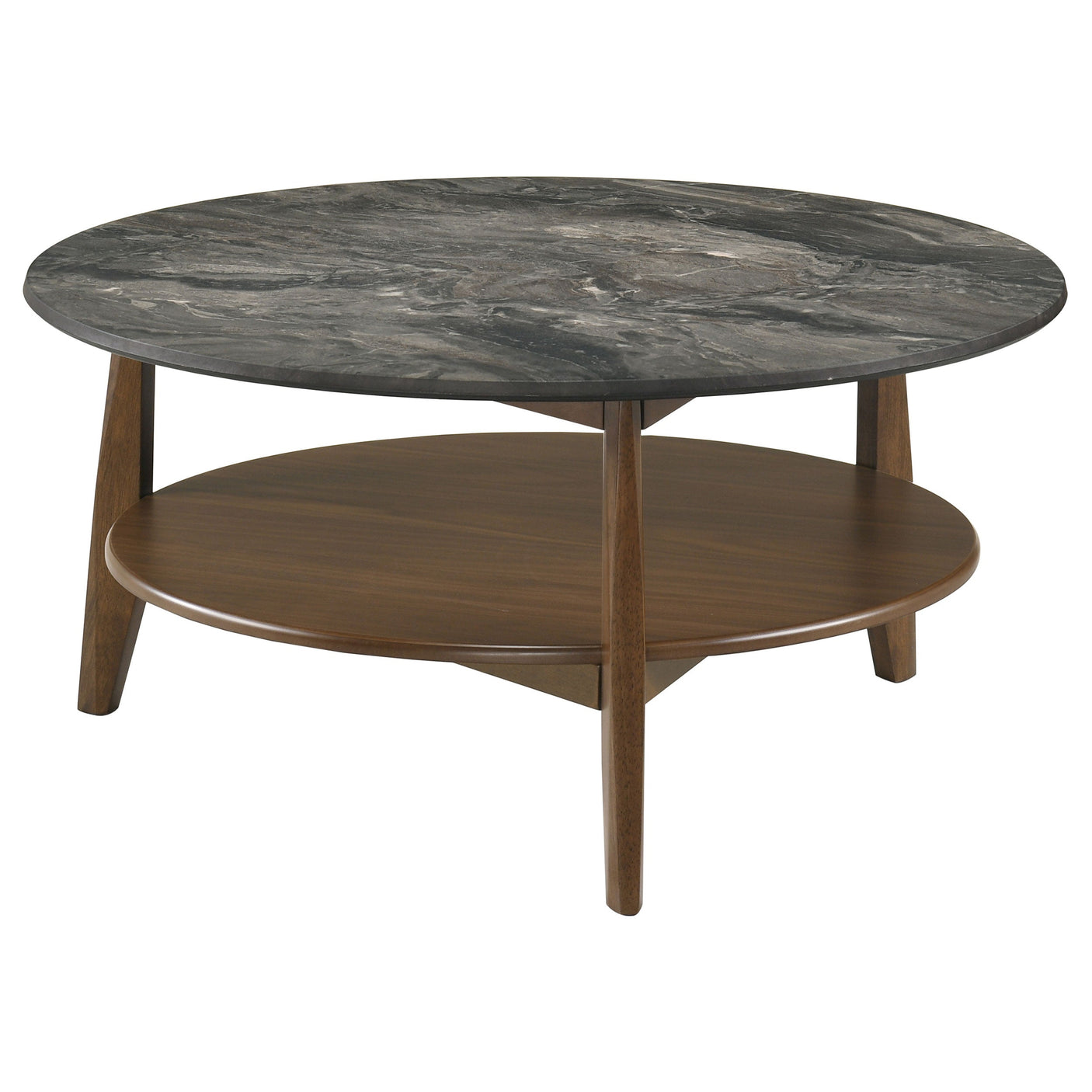 Bradley Round SmartTop Cocktail Coffee Table Grey and Natural