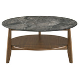 Bradley Round SmartTop Cocktail Coffee Table Grey and Natural