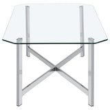 Cronin 2-piece Tempered Glass Top Coffee Table Set Chrome