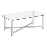Cronin Rectangular Tempered Glass Top Cocktail Coffee Table