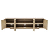 Kailani 79-inch 4-door Cane TV Stand Media Console Beige Oak