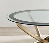 Brooke Round Coffee and End Table Set Brass