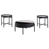Ozella Round Coffee and End Table Set Sandy