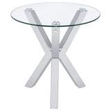 Kenzie Round Coffee and End Table Set Chrome