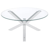 Kenzie Round Coffee and End Table Set Chrome