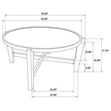 Cota Round Solid Wood Coffee Table Dark Brown