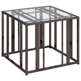 Adri Rectangular Glass Top Side End Table