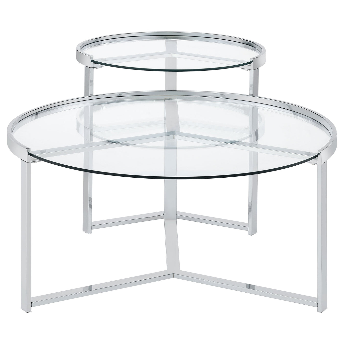Delia Round Glass Top Nesting Coffee Table