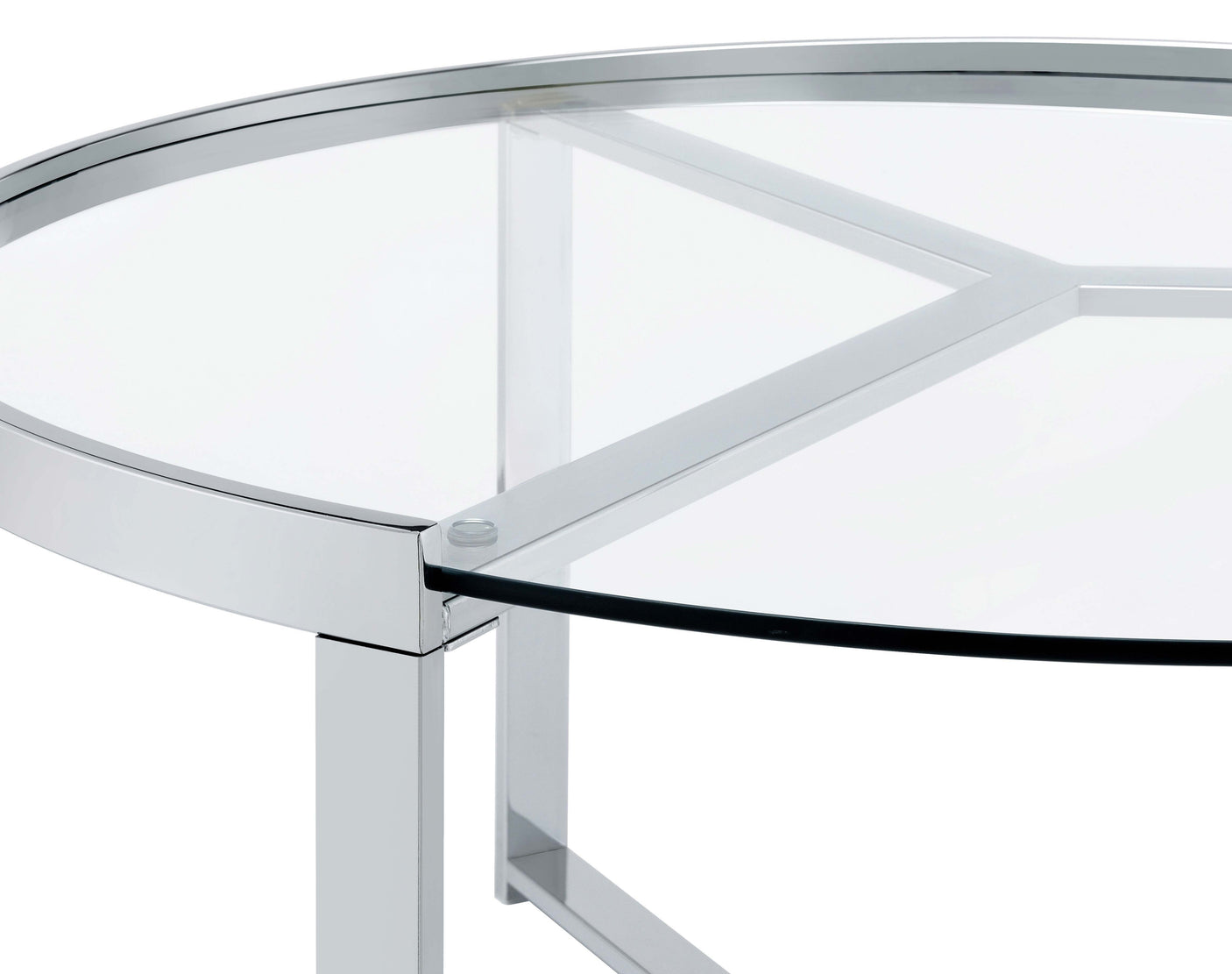 Delia Round Glass Top Nesting Coffee Table