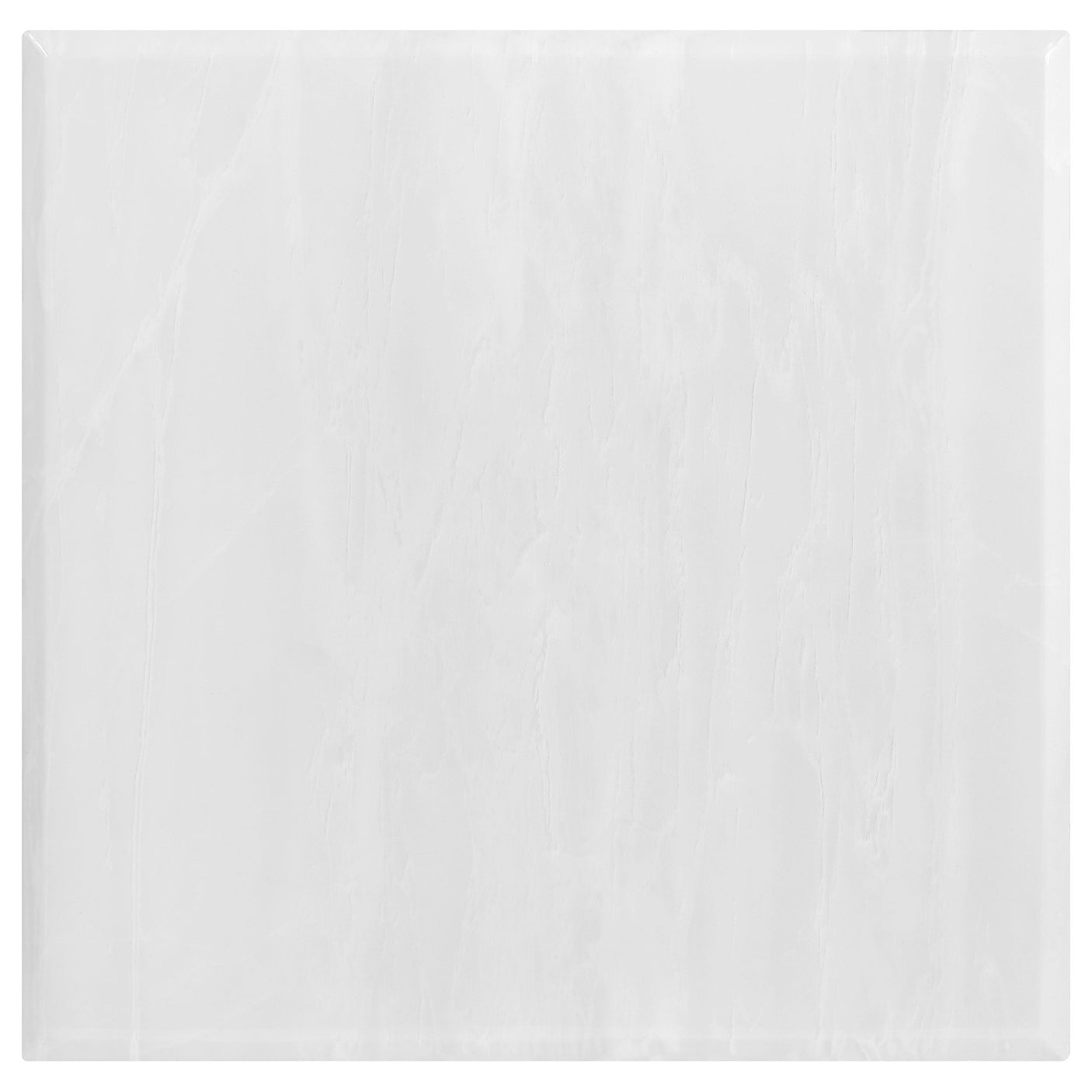 Kerwin Square Stone Top End Table White and Chrome