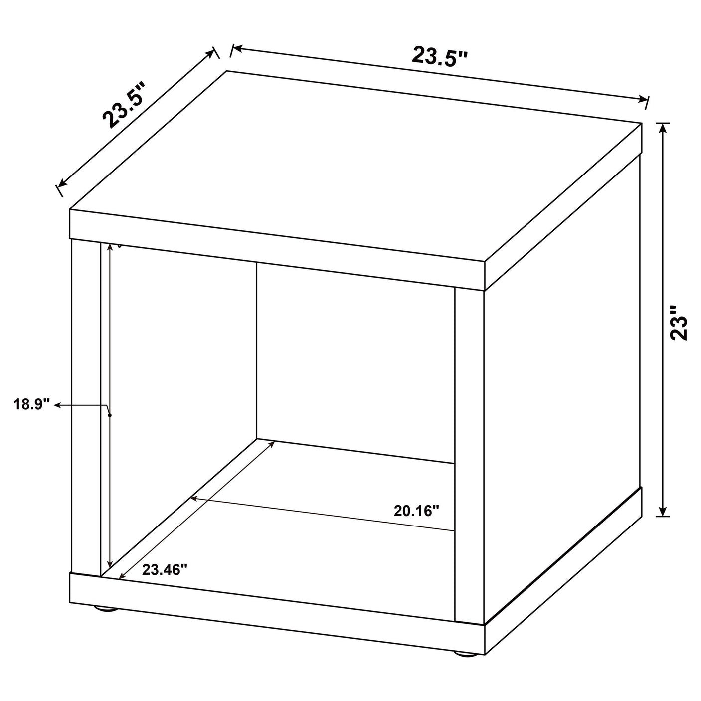 Frisco Square Engineered Wood Side End Table