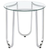 Beller 2-piece Round Tempered Glass Top Coffee Table Set Chrome