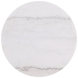 Jason Round White Marble Top Side End Table Greige