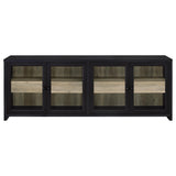 Denison 79-inch 4-door TV Stand Media Console Black