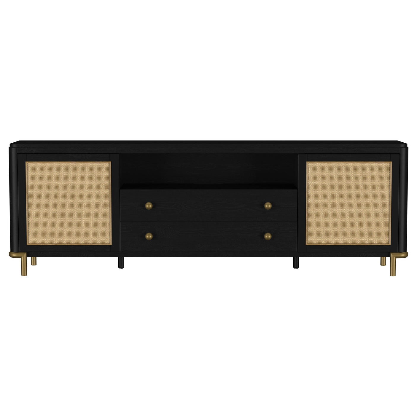 Arini Rattan Cane 2-door TV Stand Media Console