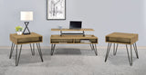 Fanning Lift Top Coffee and End Table Set Golden Oak