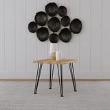 Zander Square Wood Top Coffee Table Natural Brown