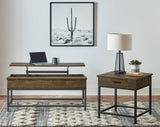 Byers Lift Top Coffee and End Table Set Brown Oak