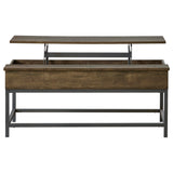 Byers Lift Top Coffee and End Table Set Brown Oak