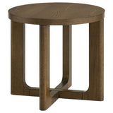 Kessler Round Sculptural Wood End Table
