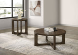 Kessler Round Sculptural Wood Coffee Table Set