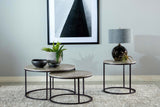 Lainey Round Faux Marble Side End Table