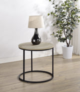 Lainey Round Faux Marble Side End Table