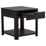 Marcelo Wood End Table with Drawer and Shelf Light Elm