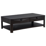 Marcelo Wood Coffee Table with 2 Drawers and Shelf Light Elm
