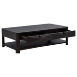 Marcelo Wood Coffee Table with 2 Drawers and Shelf Light Elm