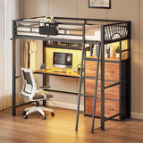 Haven Twin Loft Bed w/ Desk & Storage