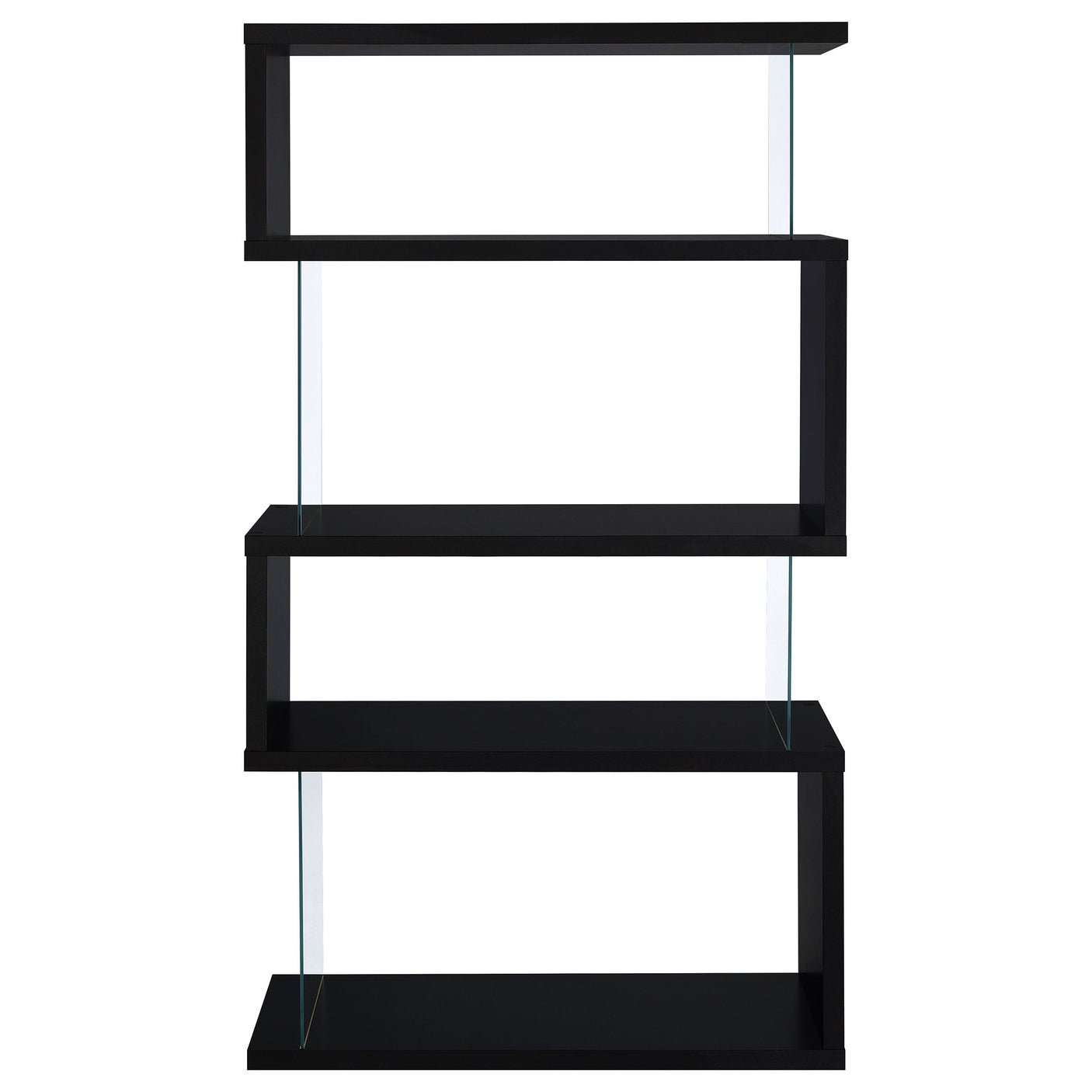 Emelle 63-inch 4-shelf Glass Panel Bookshelf