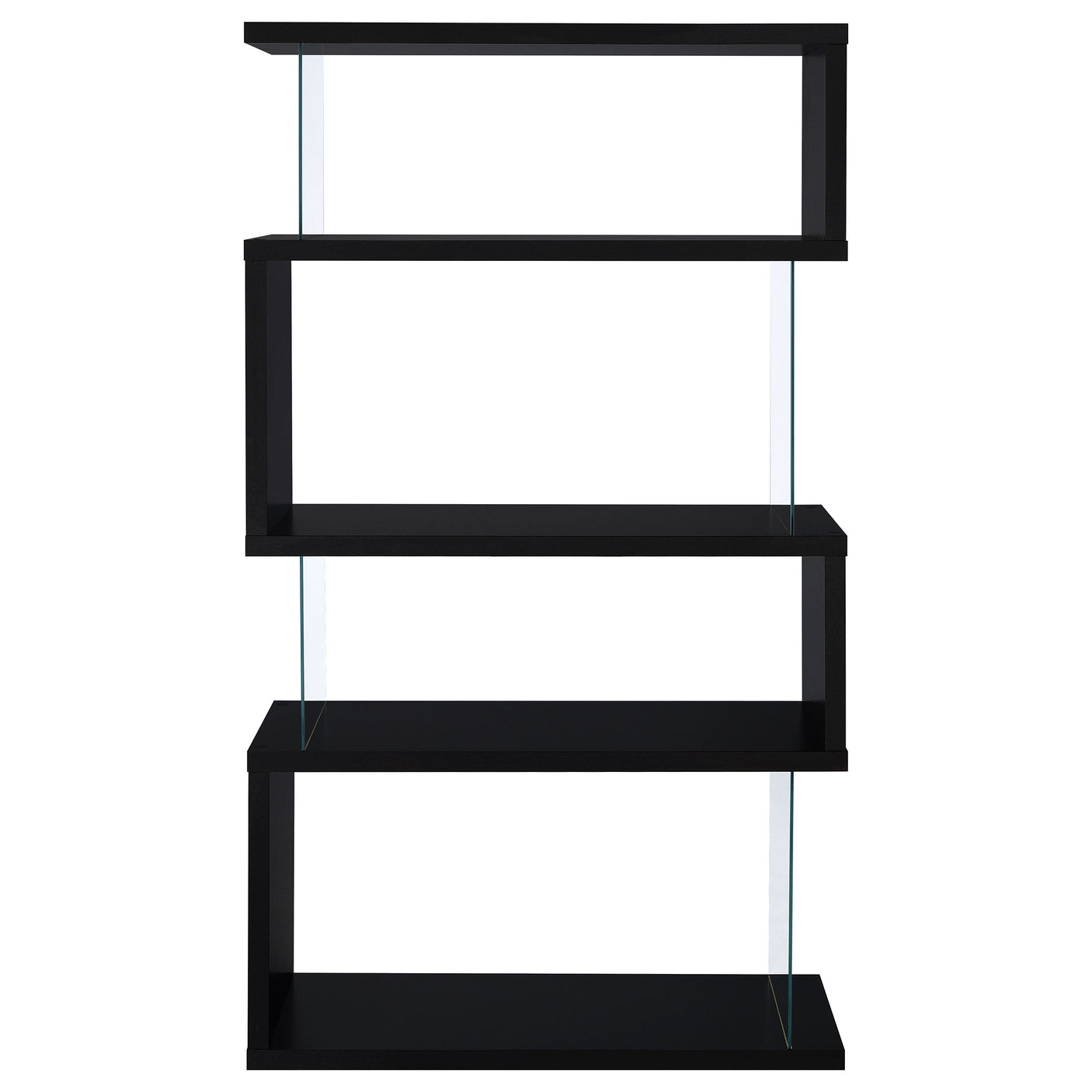 Emelle 63-inch 4-shelf Glass Panel Bookshelf