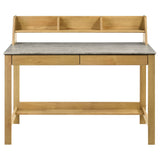 Besler 47-inch SmartTop Writing Desk with Shelf Cement and Natural