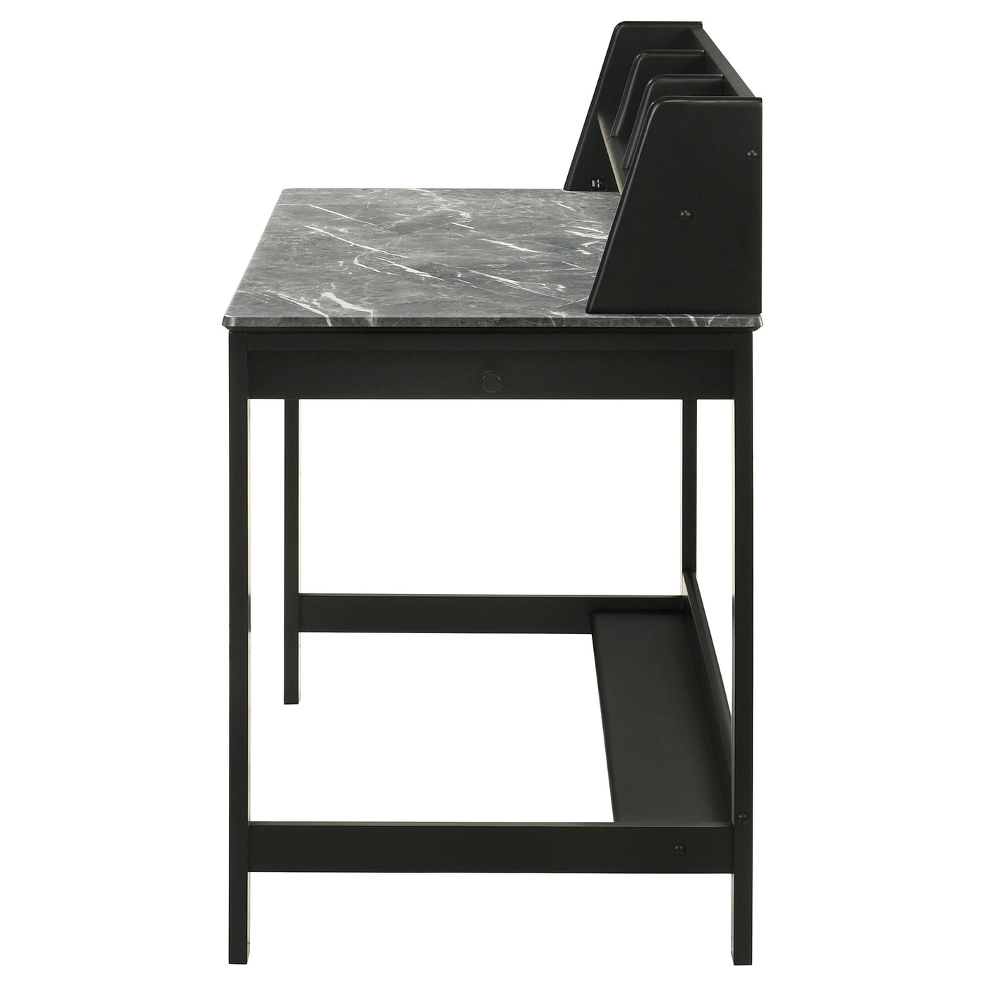 Besler 47-inch SmartTop Writing Desk with Shelf Cement and Natural