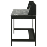 Besler 47-inch SmartTop Writing Desk with Shelf Cement and Natural