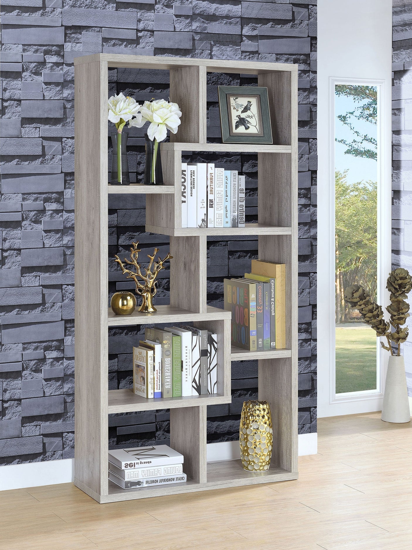 Theo 71-inch 6-shelf Bookshelf