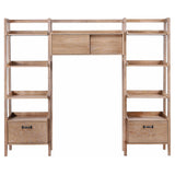 Fabian Bookshelf Bridge with Cubbies Distressed Light Brown