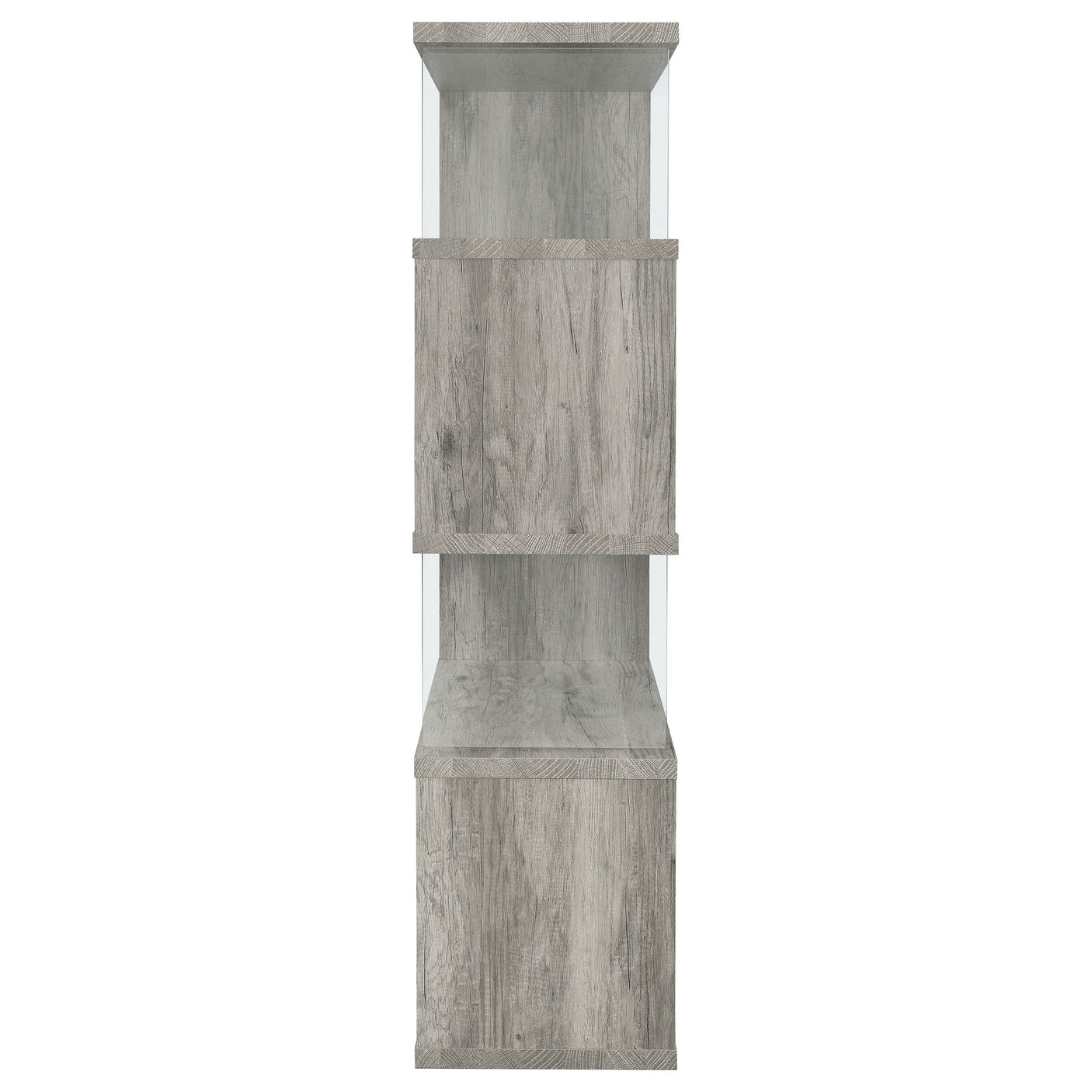 Emelle 63-inch 4-shelf Glass Panel Bookshelf