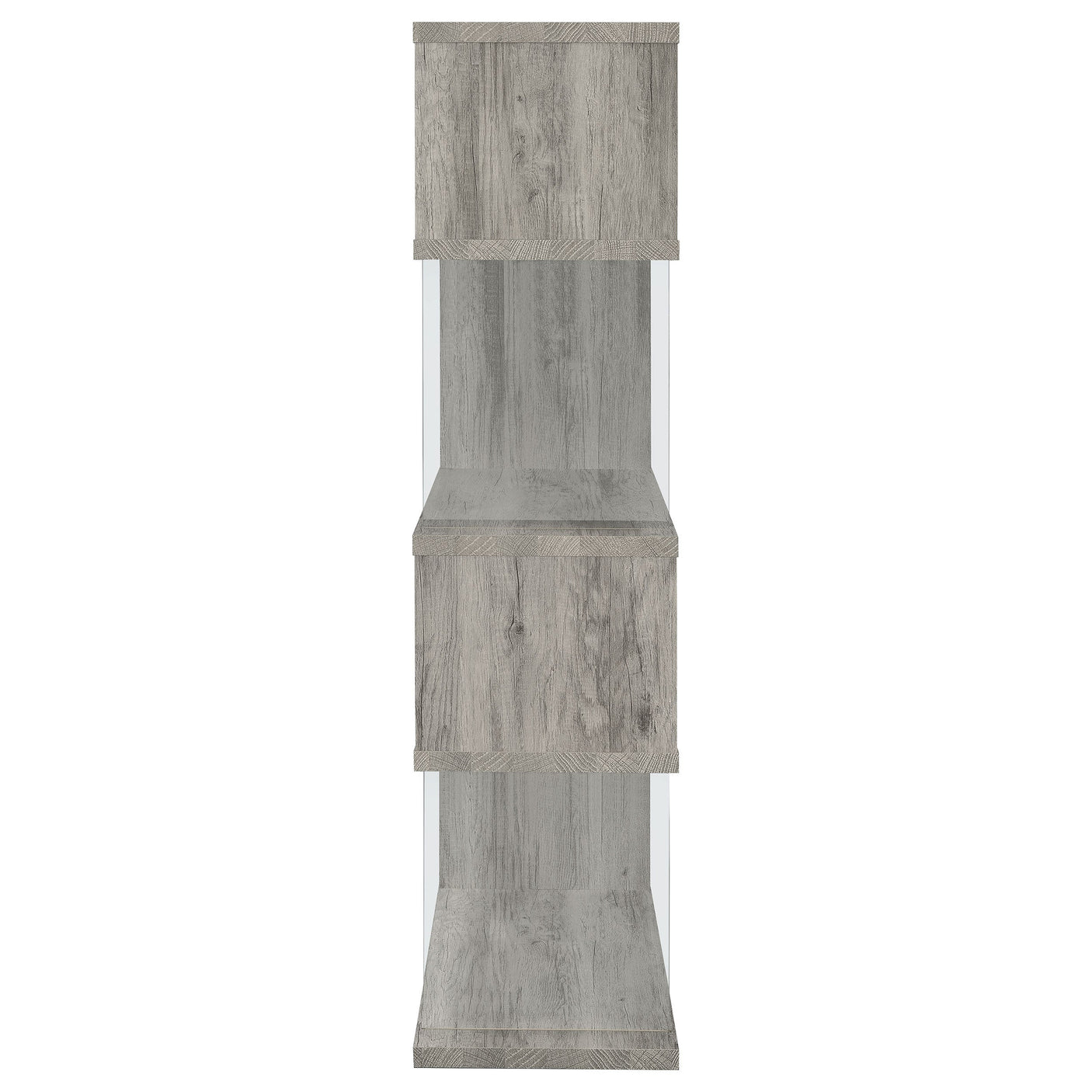 Emelle 63-inch 4-shelf Glass Panel Bookshelf