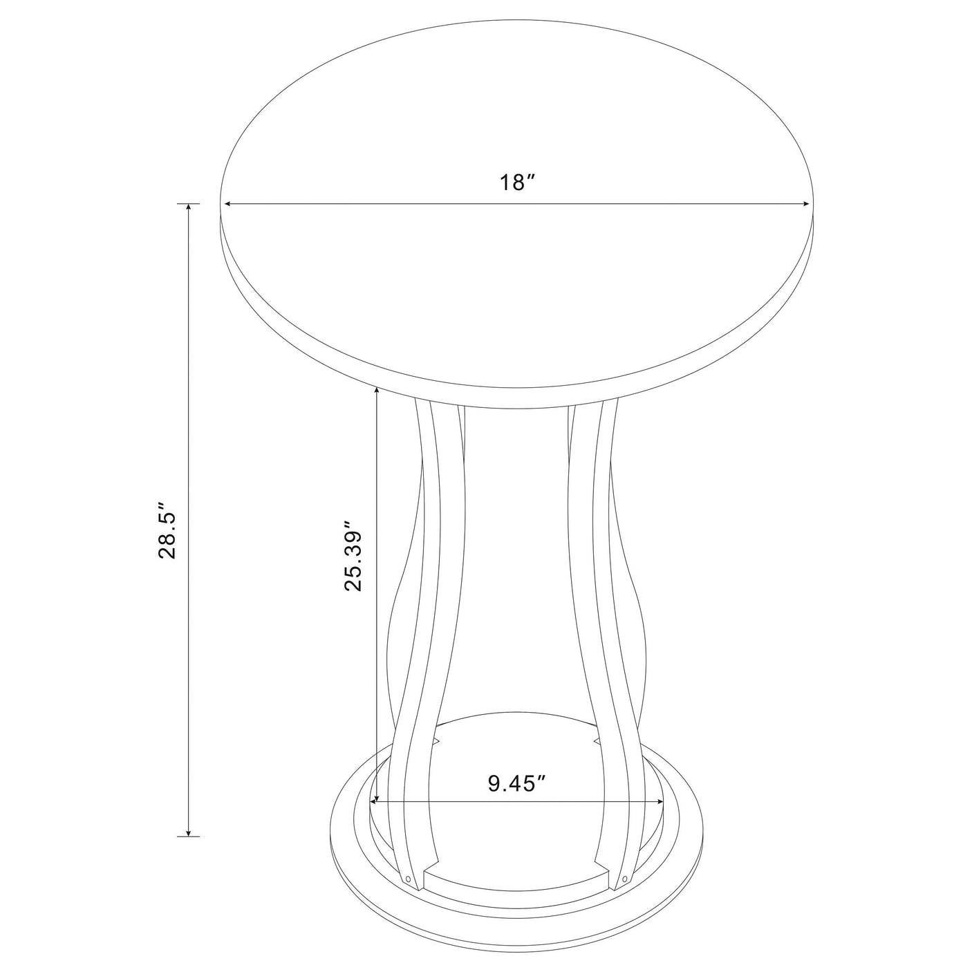 Elton Round Faux Marble Top Plant Stand