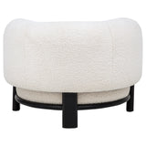 Lawler Upholstered Barrel Back Accent Chair Ivory and Black