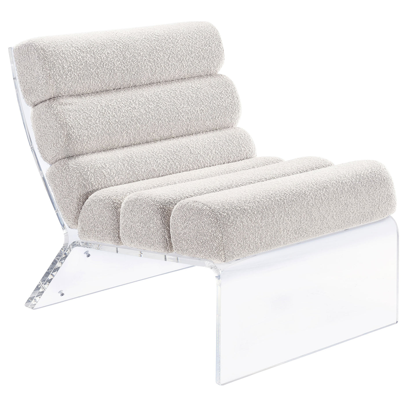 Serreta Boucle Upholstered Armless Acrylic Chair