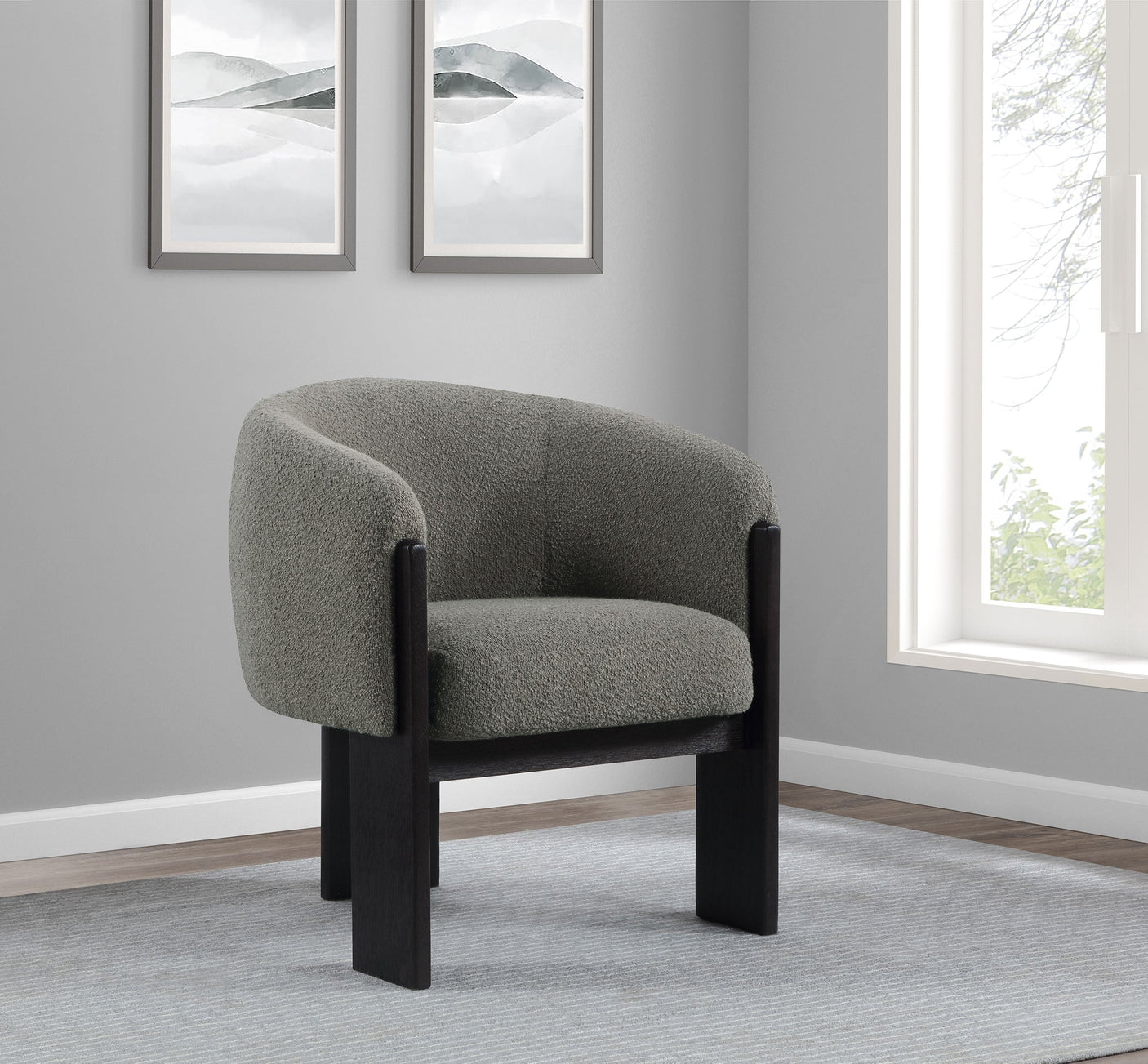 Valdez Boucle Upholstered Back Accent Chair