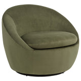 Myernick Velvet Upholstered Swivel Accent Chair Camel