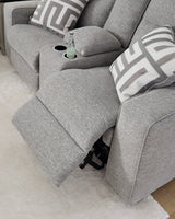 Biscoe Power Reclining Loveseat/Console/Adjustable Headrest