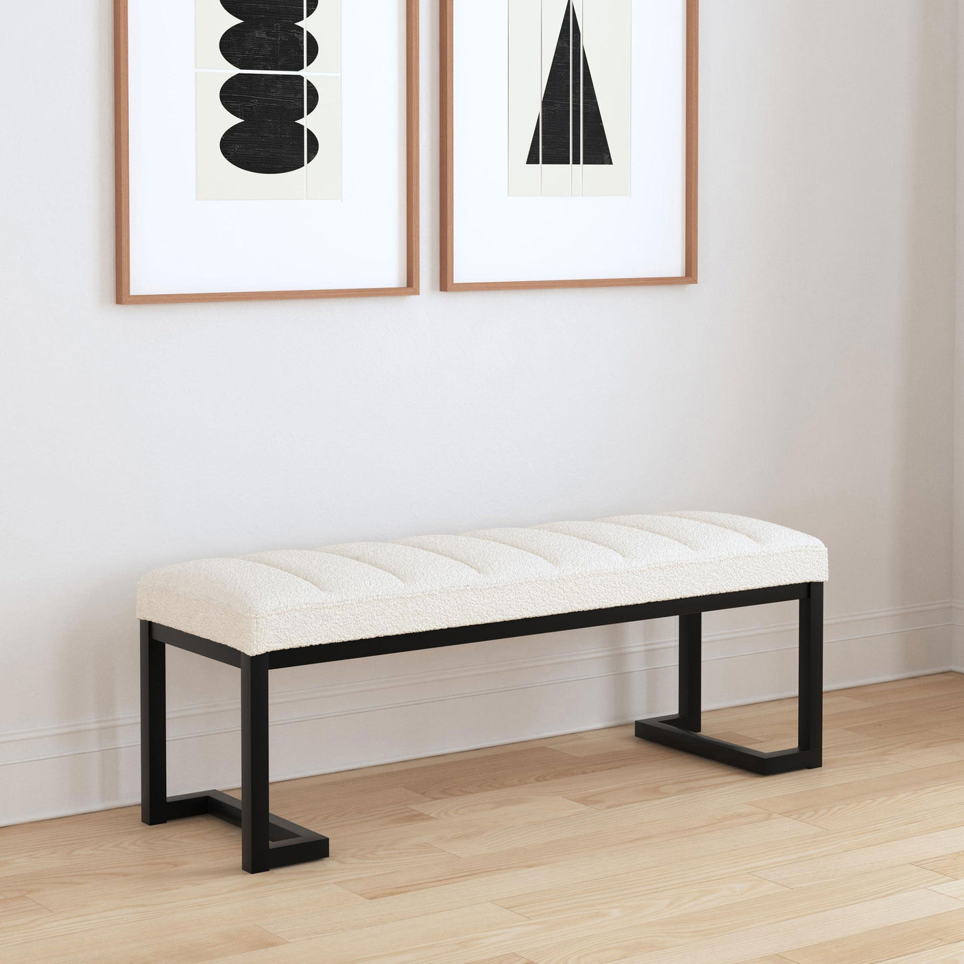 Mesa Boucle Upholstered Tufted Accent Bench