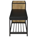 Martino Shoe Storage Entryway Bench with Cabinet Mango and Black