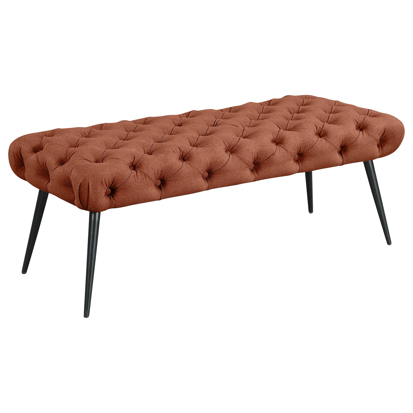 Ella Upholstered Tufted Bench Metal Legs