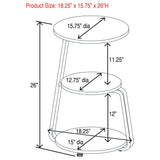 Hilly 3-tier Round Accent Side Table White and Black